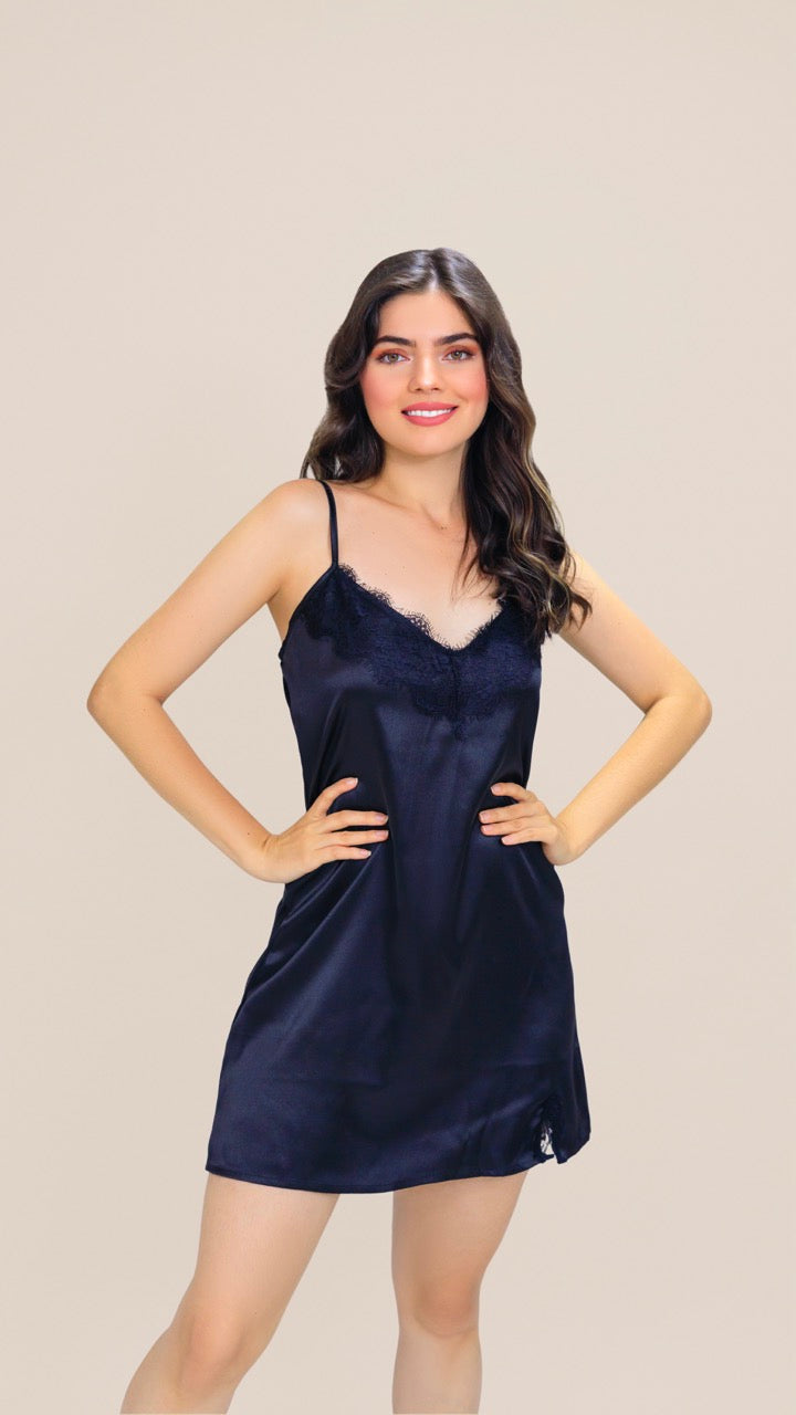 Vestido Satin Negro – Zaymi Pijamas - Main Image