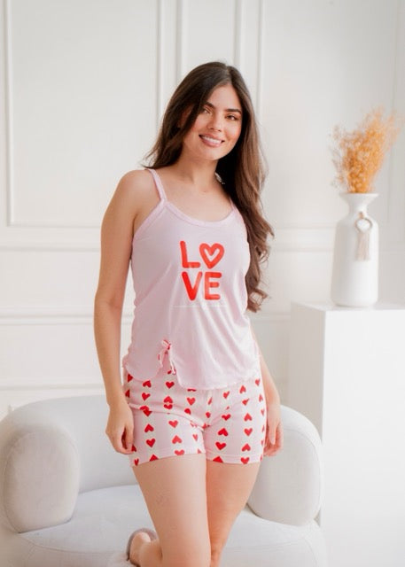 Short Algodón Love Corazones