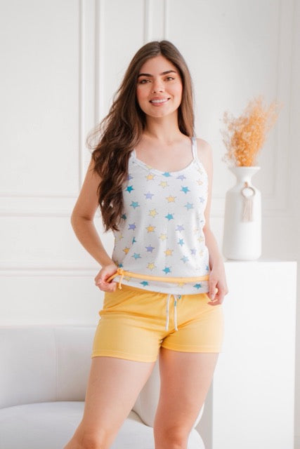 Short Algodón Estrellas Amarillas