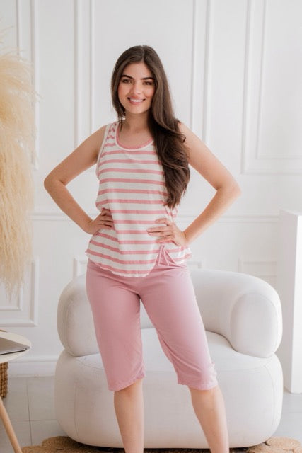 Capri en Algodón Sisa Nude Estrellas