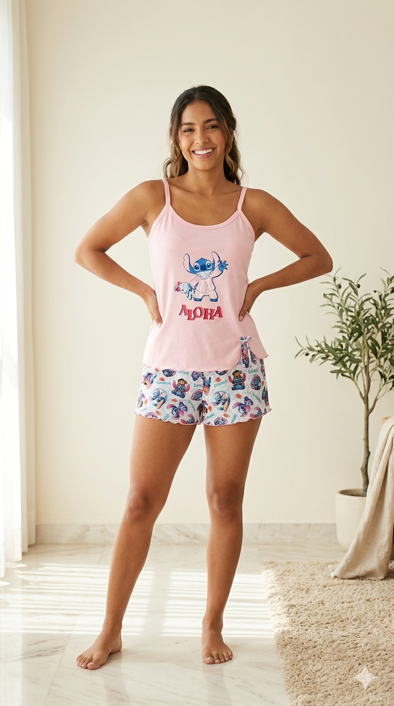 Short Algodón aloha stitch