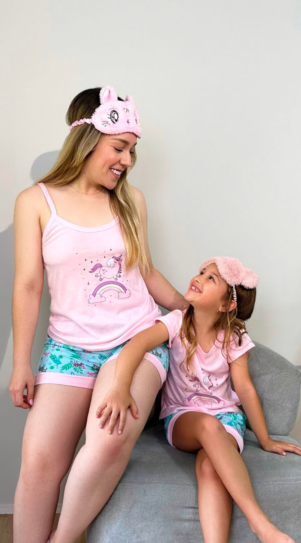 Mama e Hija Unicornio Verde