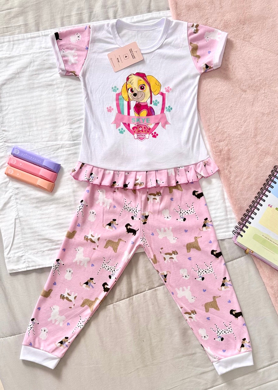 Niña Manga Corta Paw Patrol Rosa