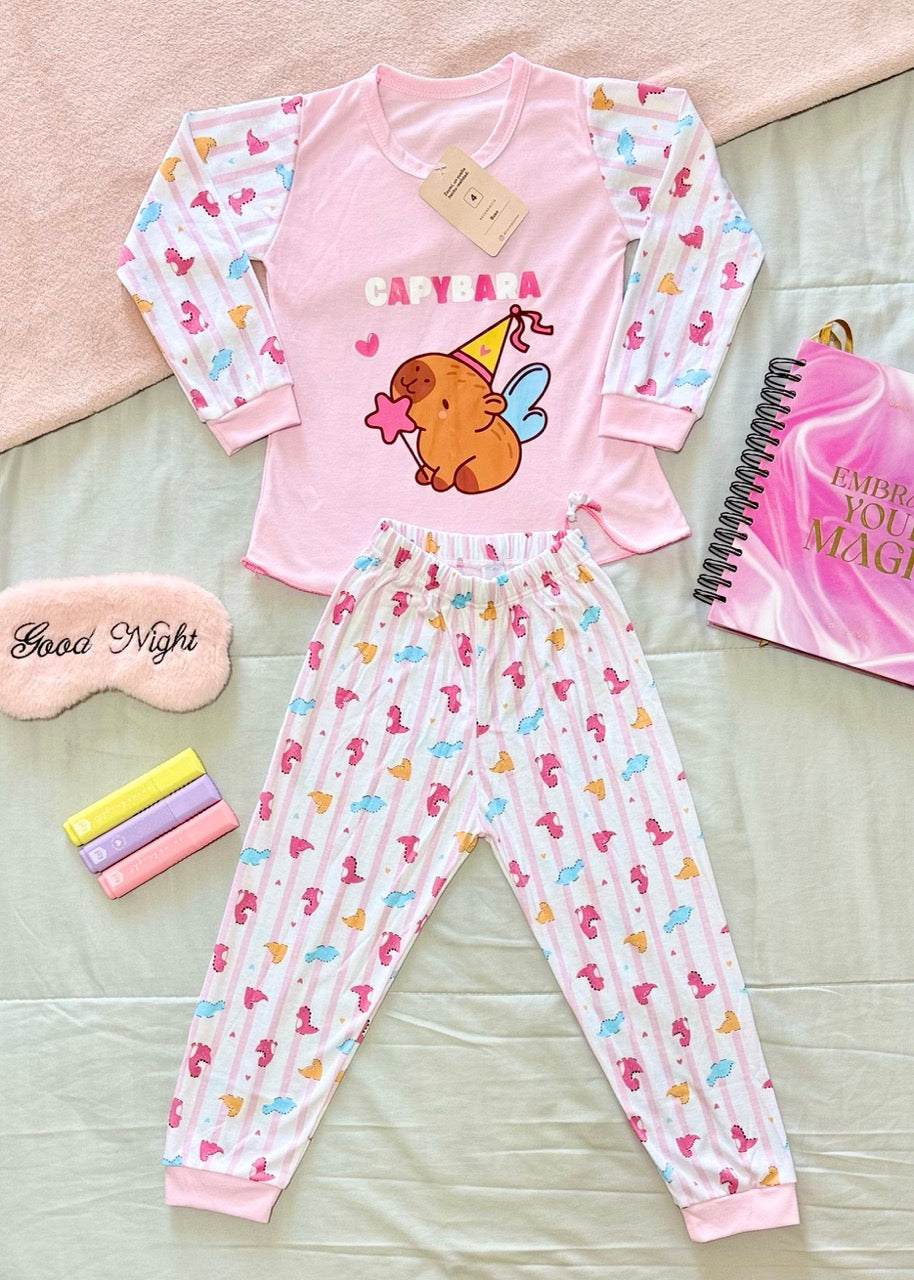 Niña Manga Larga Capibara Rayitas