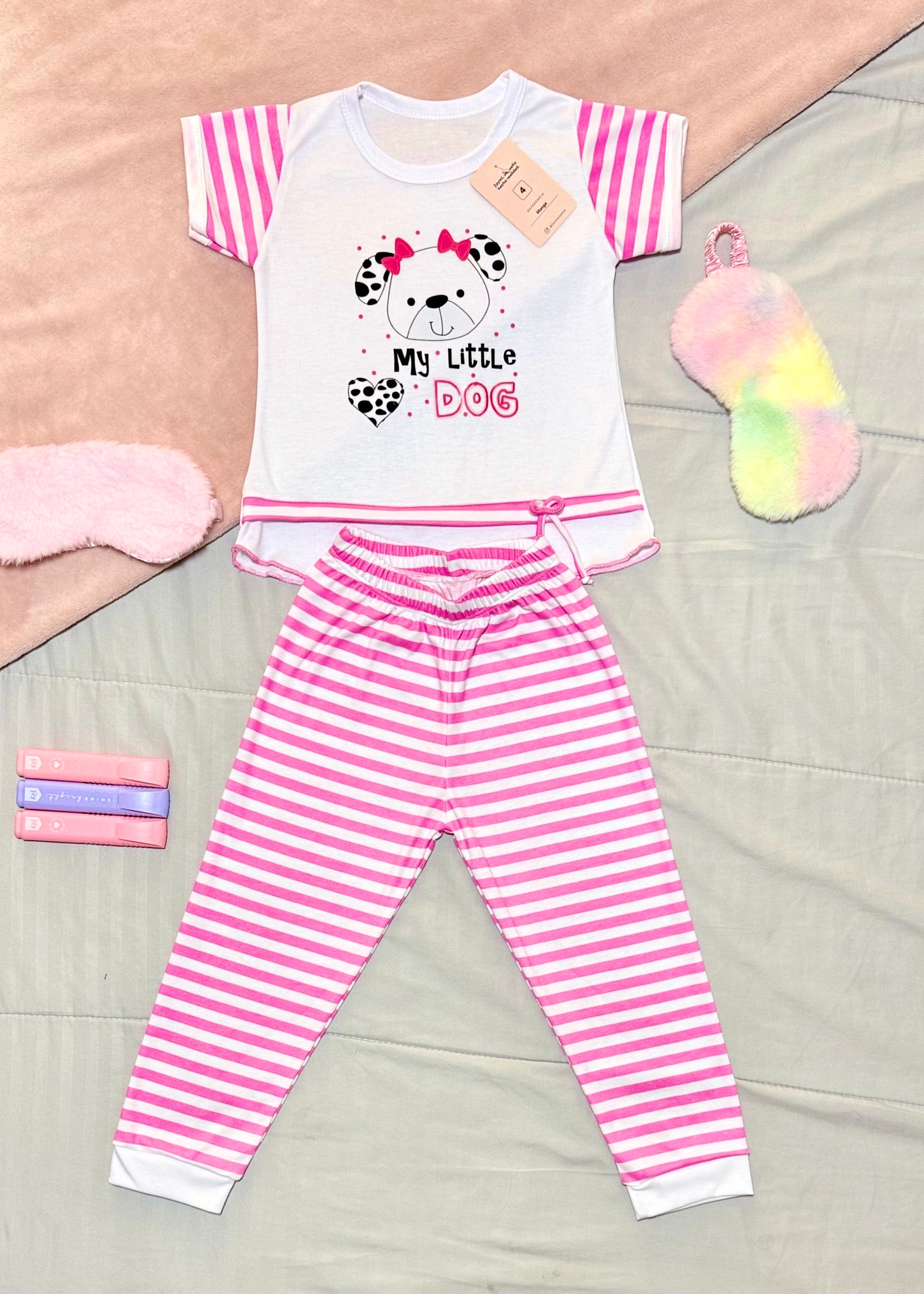 Niña Manga Corta Dog Little Rayas