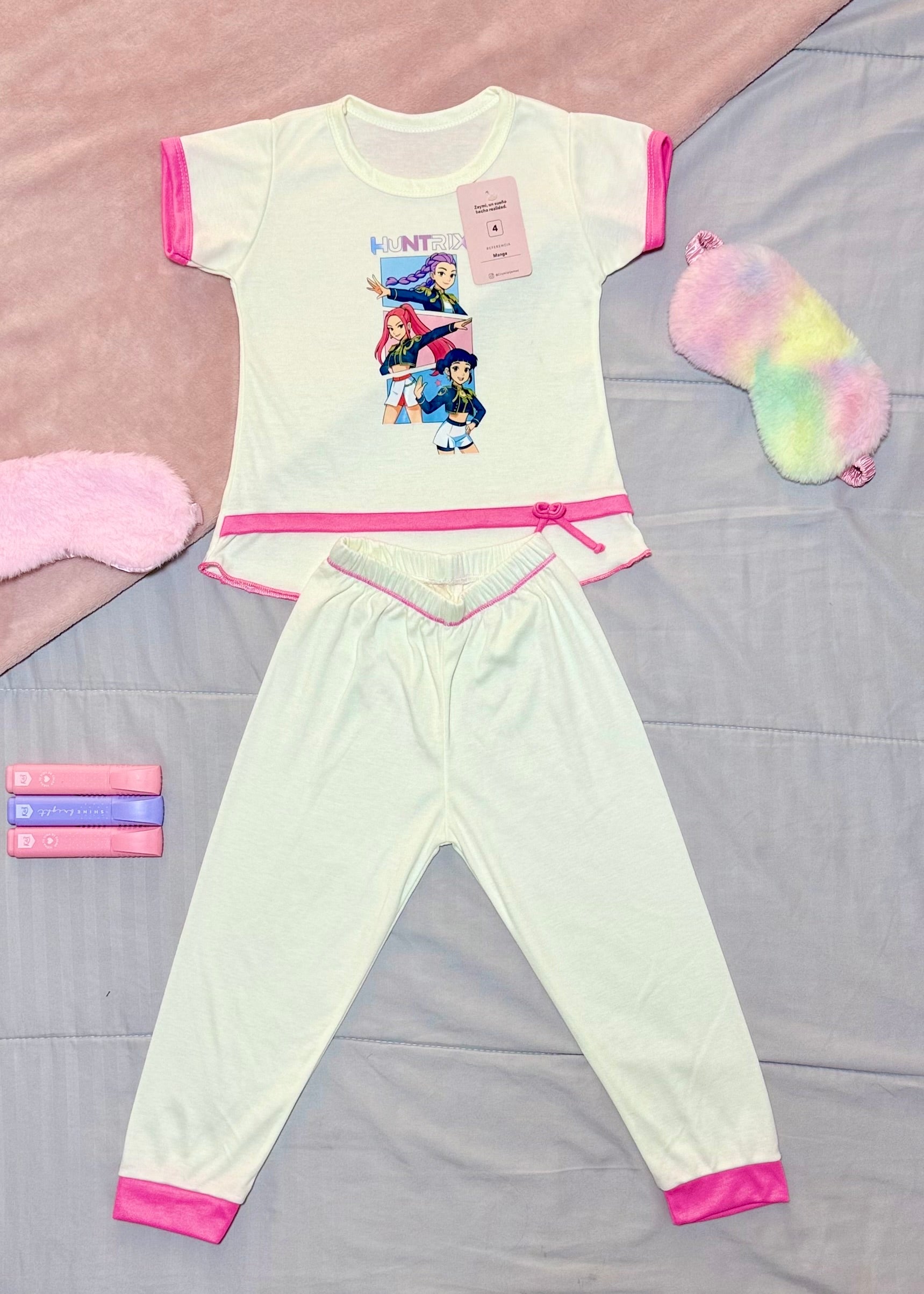 Niña Manga Corta Marfil Huntrix