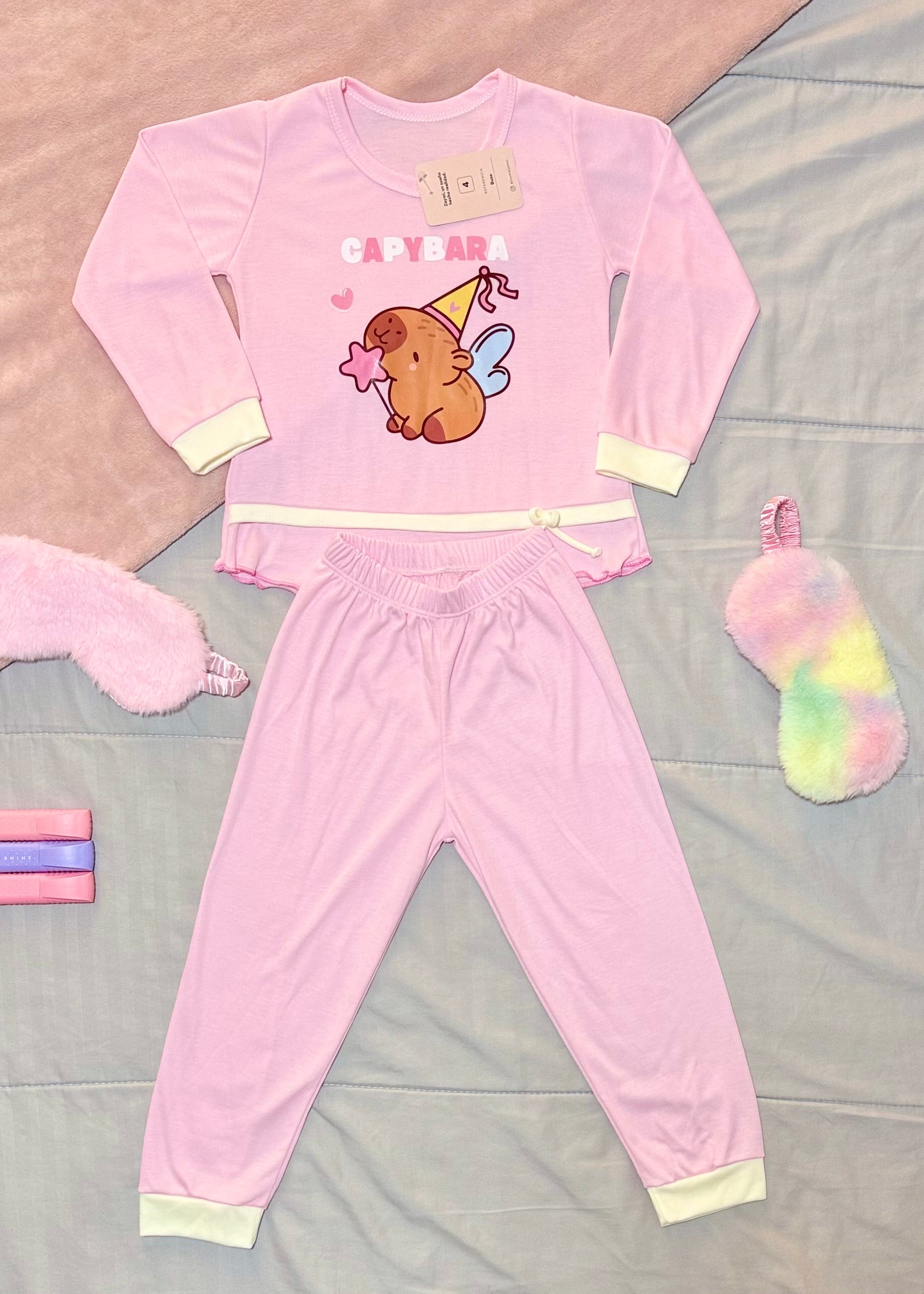 Niña Manga Larga Capibara Rosada