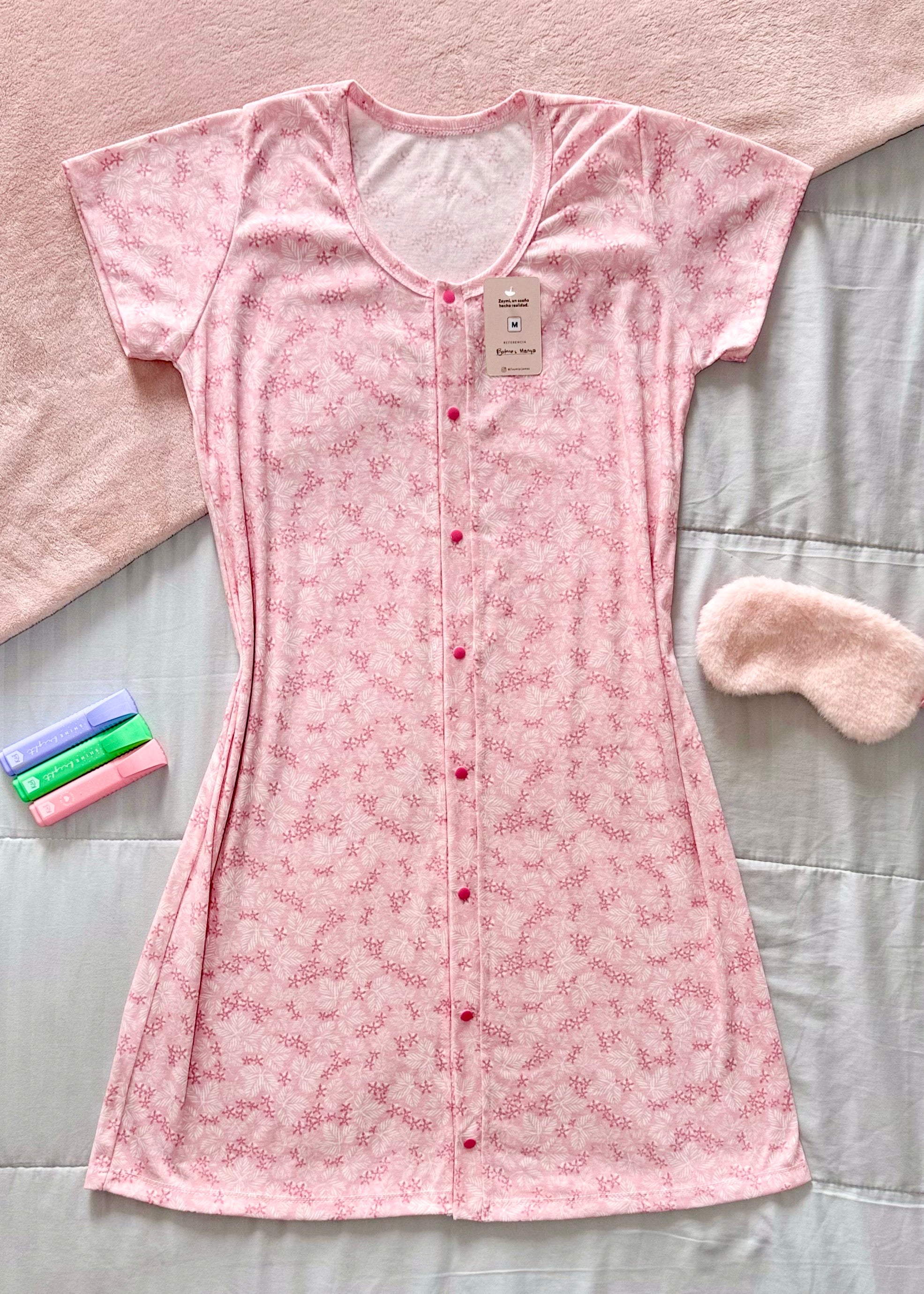 Vestido Algodón Señorial Botones Coral