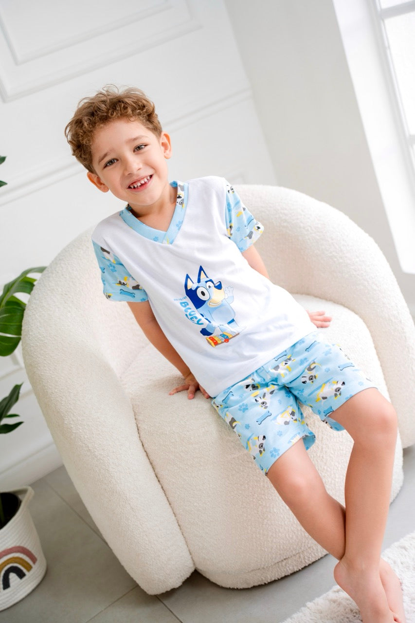 Niño Corta Bluey Blanco
