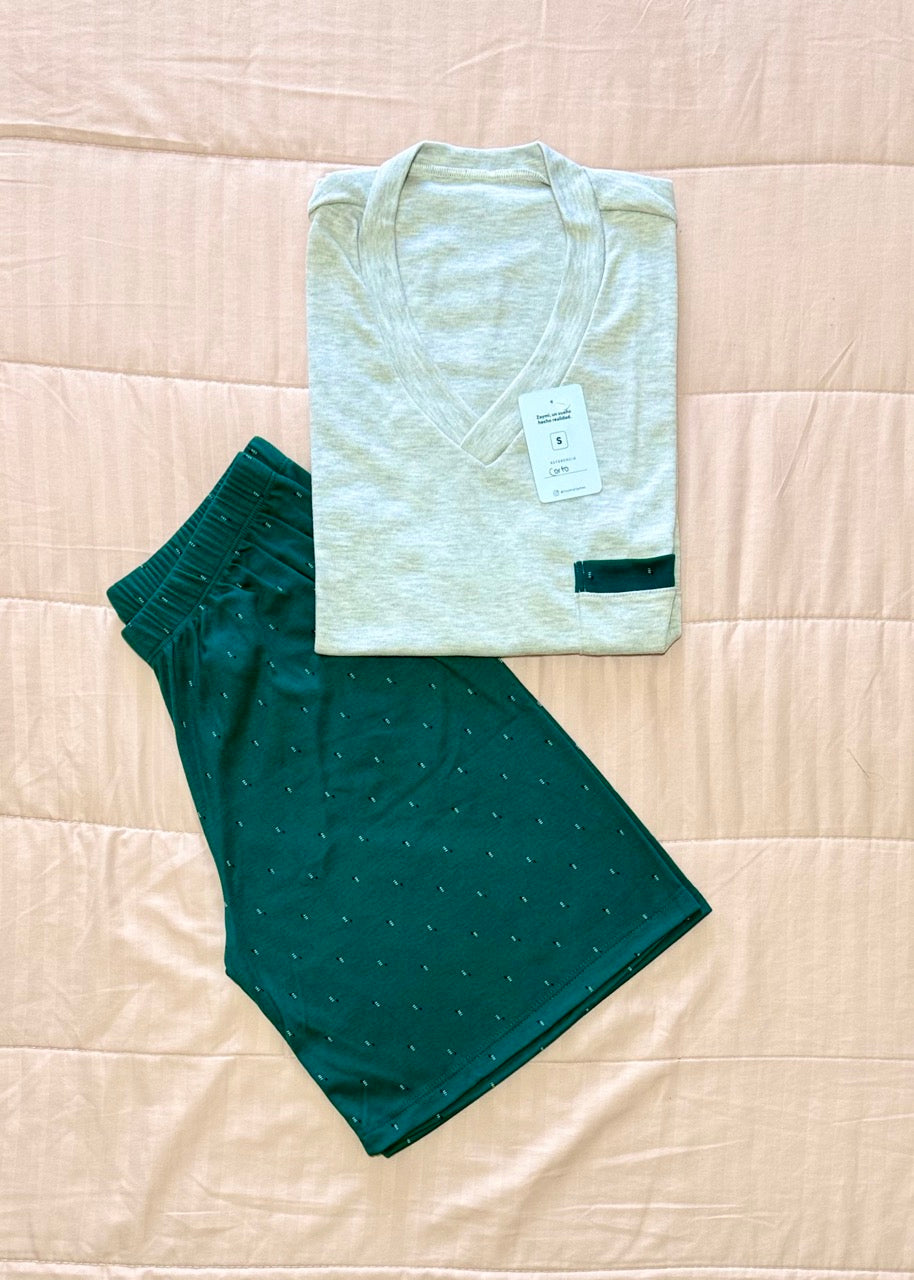 Hombre Pant Corto Verde Oscuro