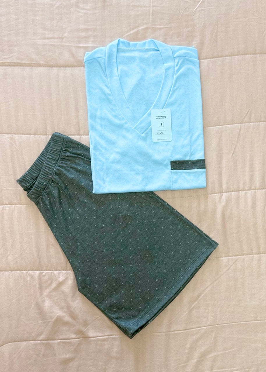 Hombre Pant Corto Celeste