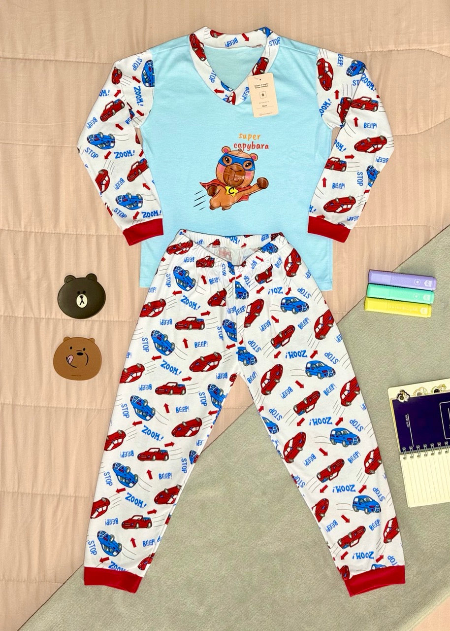 Niño Manga Larga Azul Capibara