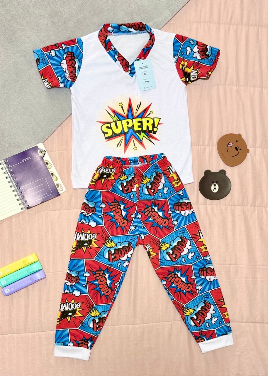 Niño Manga Corta Super Roja