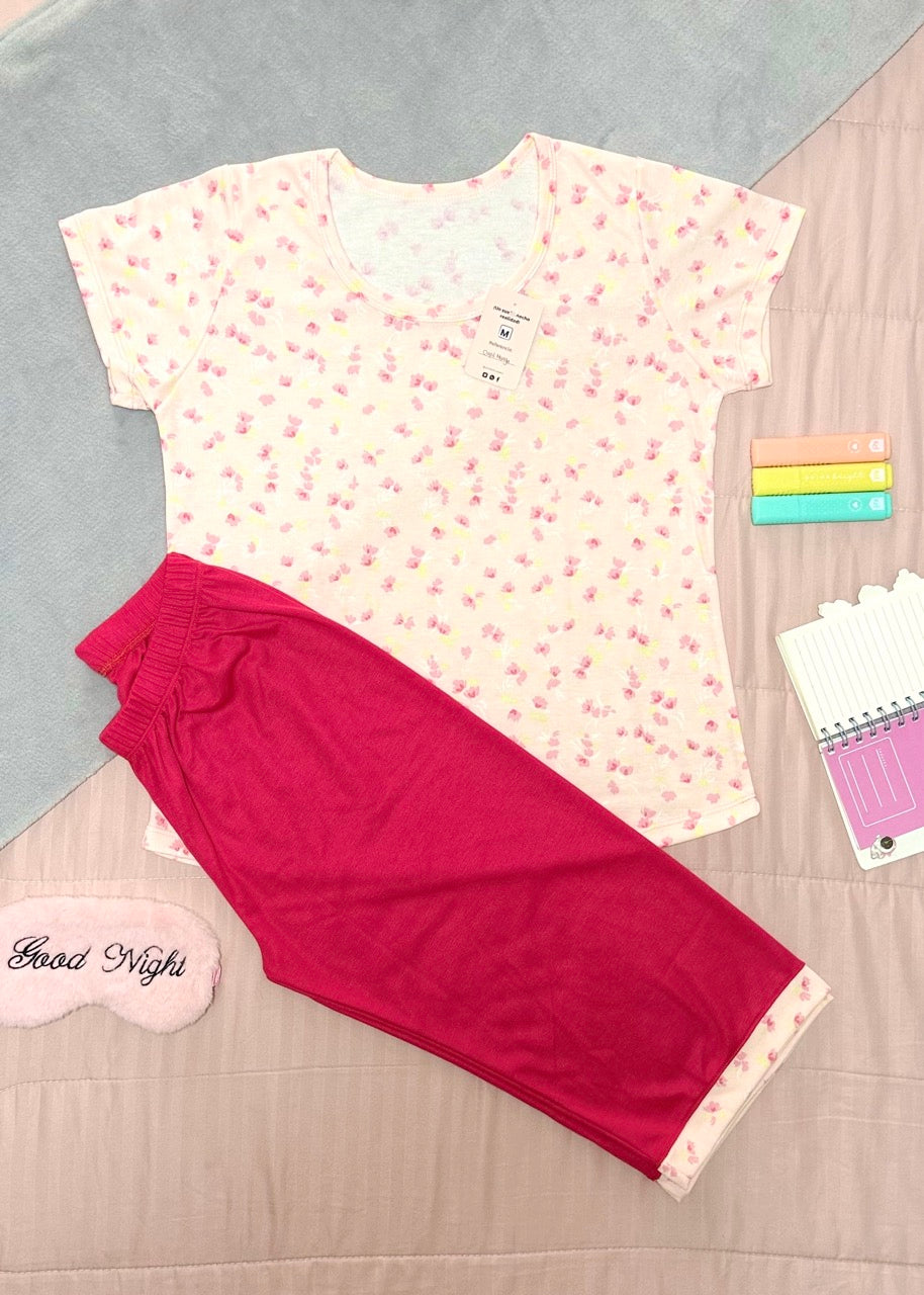 Capri en Algodón Manga Coral