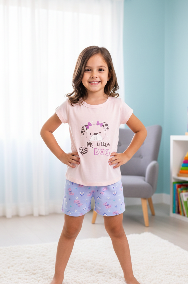 Niña Corta Rosada Dog