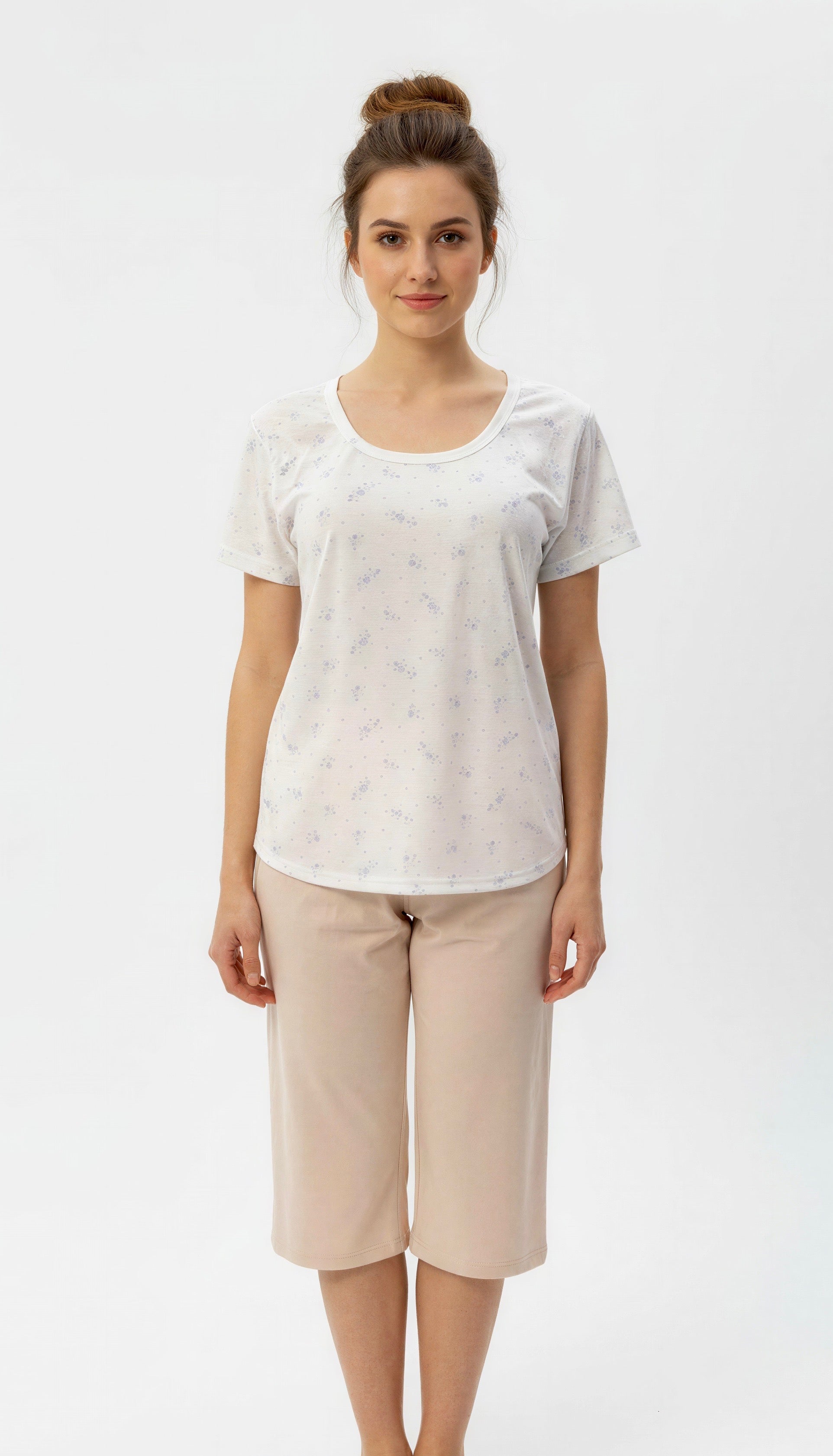 Capri en Algodón Manga Caqui